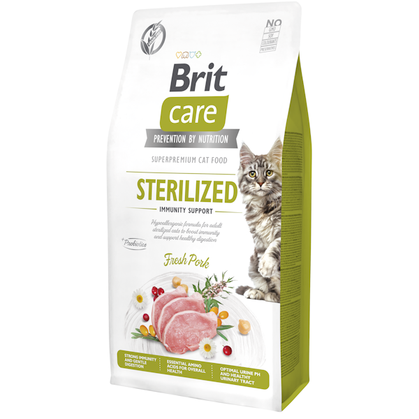 Brit Care Cat Grain Free Sterilised Immunity Support Hypoallergenic Fresh Pork 7 Kg