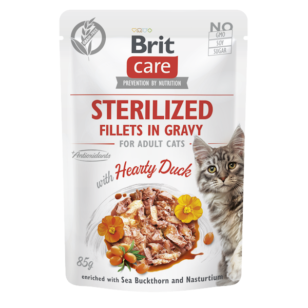 Brit Care Cat Pouches for Sterilized with Hearty Duck 85G (24PZ)