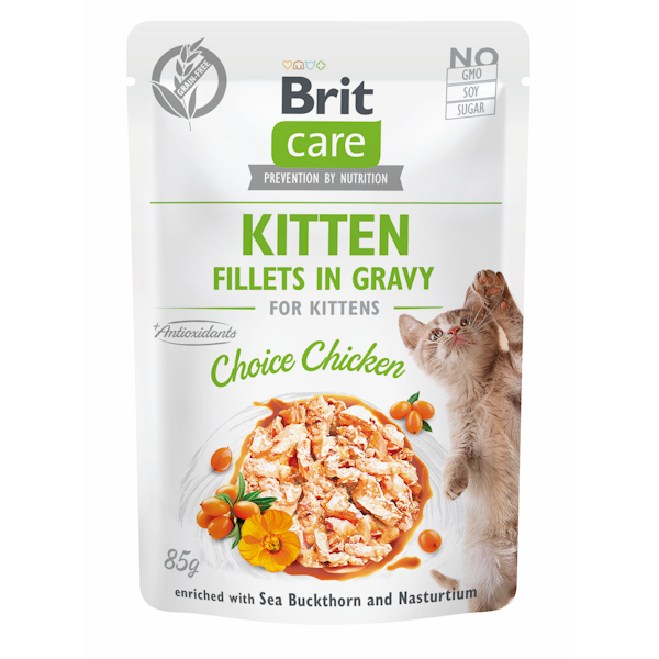 Brit Care Cat Pouches for Kitten with Choice Chicken 85G (24PZ)