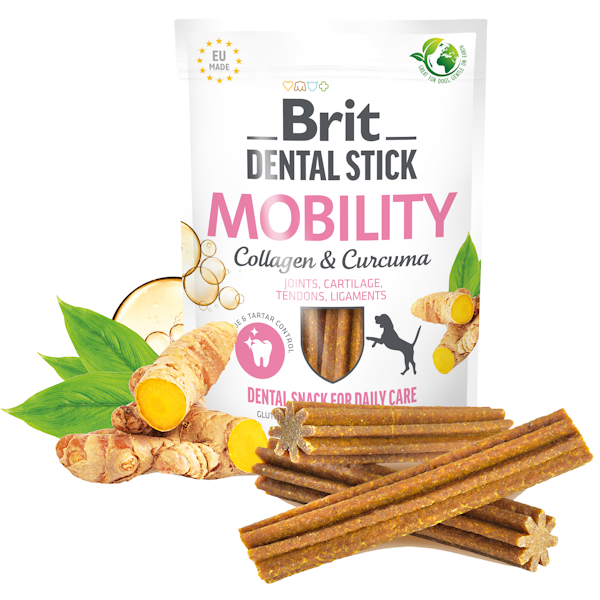 Brit Dental Stick MOBILITY con Collagene e Curcuma 251g (10pz)