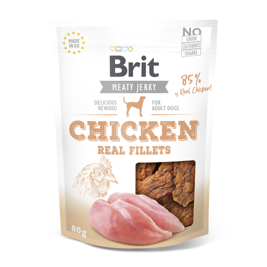 Brit Meat Jerky Snack - Chicken Real Fillets 80 g (12pz)