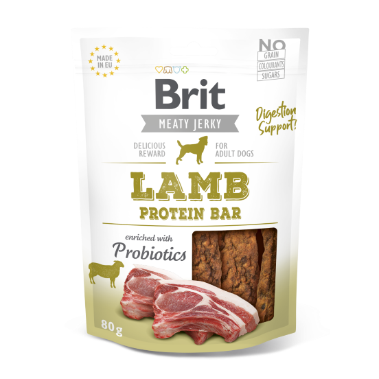 Brit Meat Jerky Snack - Lamb Protein Bar 80 g (12pz)