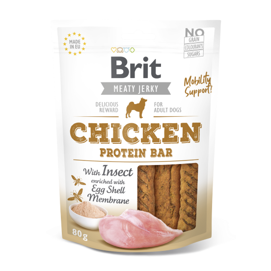 Brit Meat Jerky Snack - Chicken & Insect Protein Bar 80 g (12pz)