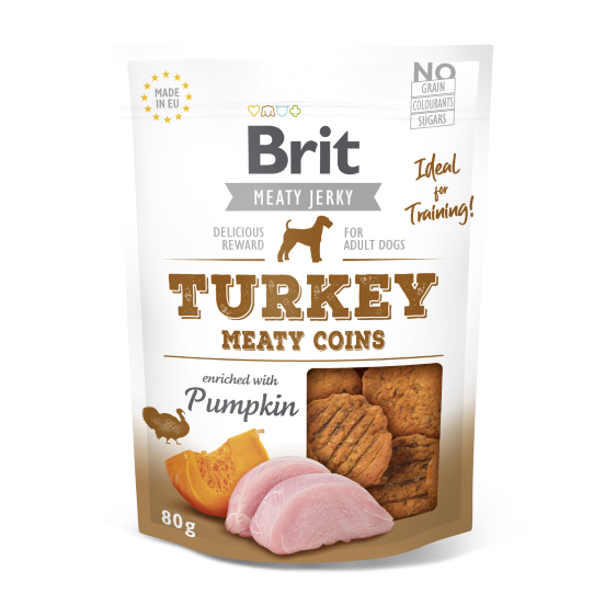 Brit Meat Jerky Snack - Turkey Meaty Coins 80 g (12pz)