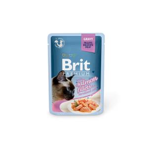 Brit Premium Cat Pouches Fillets in Gravy Salmon 85G (24PZ)