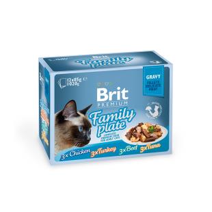 Brit Premium Cat Pouches Fillets in Gravy Family Plate 85G (12PZ)