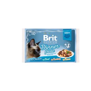 Brit Premium Cat Pouches Fillets in Gravy Dinner Plate 4X85G(13P)