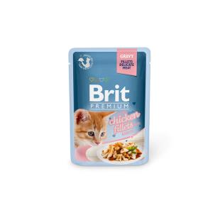 Brit Premium Cat Pouches Fillets in Gravy Chicken for Kitten 85G (24PZ)