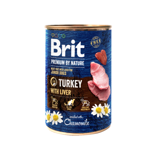 Brit Premium By Nature Turkey & Turkey Liver Junior 400g (6pz)