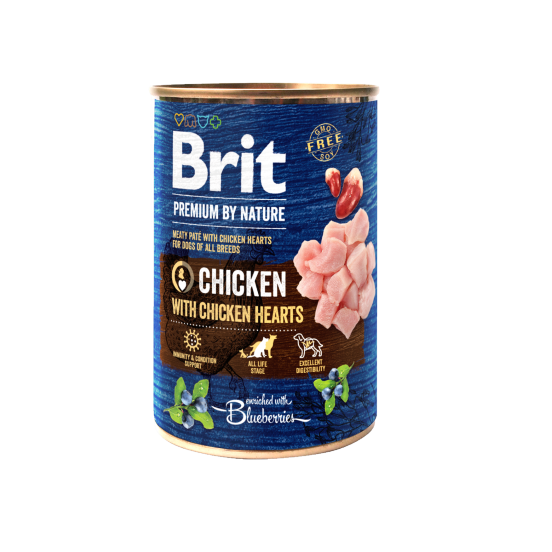 Brit Premium By Nature Chicken & Chicken Hearts 400g (6pz)