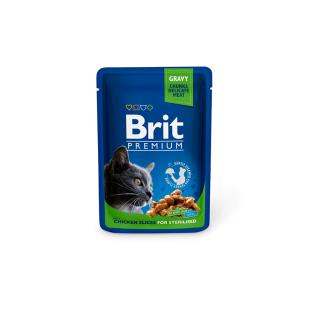 Brit Premium Cat Pouches Chunks in Gravy Chicken Slices for Sterilized 100G(24PZ)
