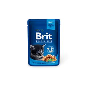 Brit Premium Cat Pouches Chunks in Gravy Chichen for Kitten 100G (24PZ)