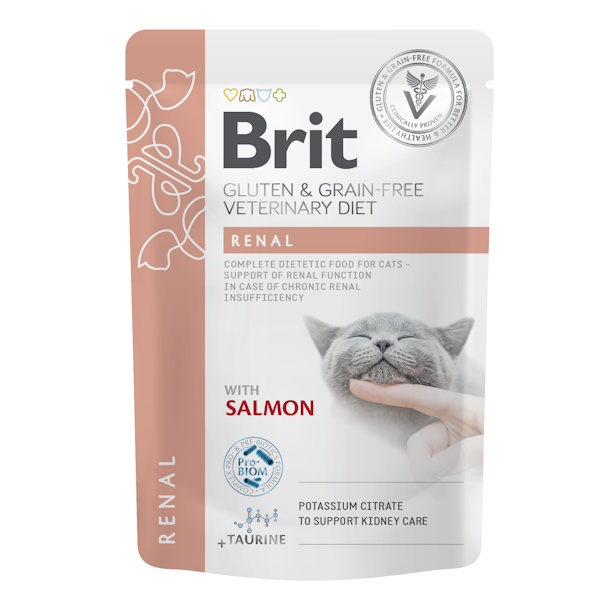 Brit Gluten&Grain-free Veterinary Diet Cat Pouches Renal (12x85 g)