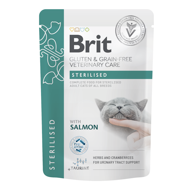 Brit Gluten&Grain-free Veterinary Diet Cat Pouches Sterilised (12x85 g)