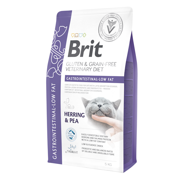 Brit Gluten&Grain Free Veterinary Diet GASTROINTESTINAL LOW-FAT Cat 5 Kg