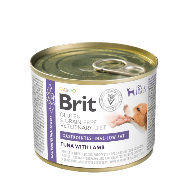 Brit Gluten&Grain Free Veterinary Diets GASTR. LOW-FAT Dog Umido 200 g (6PZ) (for small breeds)