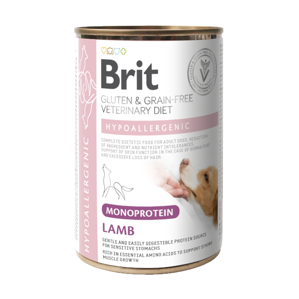Brit Grain Free Veterinary Diets Hypoallergenic Monoprotein Lamb Dog Umido 400 g (6PZ)