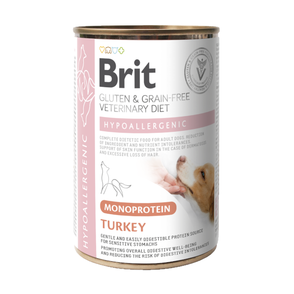 Brit Grain Free Veterinary Diets Hypoallergenic Monoprotein Turkey Dog Umido 400 g (6PZ)